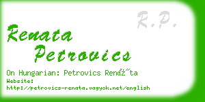 renata petrovics business card